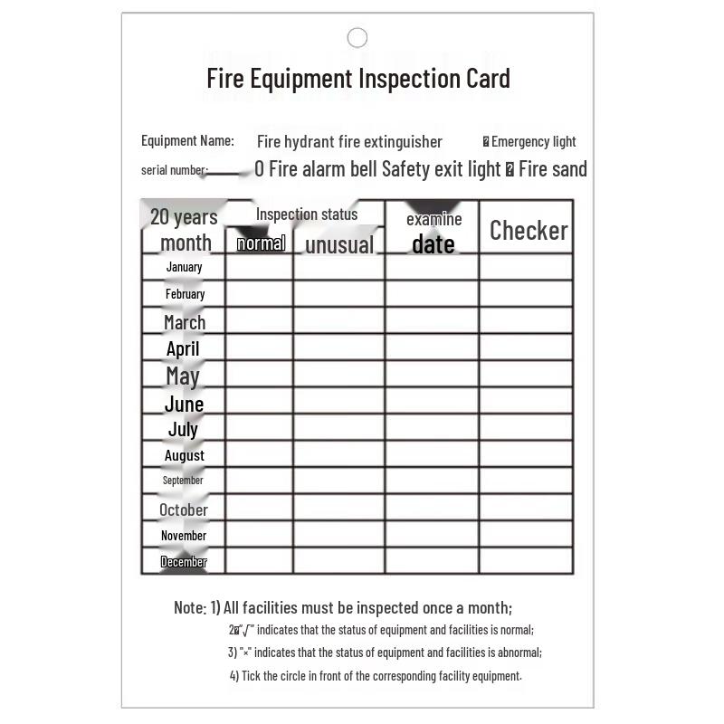 Fire Hydrant & Extinguisher Inspection Card Kit