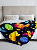 1 Piece Dinosaur Space Theme Flannel Blanket, Perfect for Sofa, Bed, Office. Ideal Gift for Family, Friends, and Holidays.