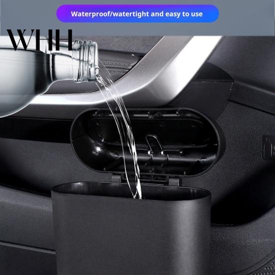 Easy To Install Car Litter Box Trash Can with Press-to-Open Lid High-Strength Hook Installation Small Seatback Pocket Hanging Odor-free Accessories