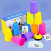Montessori Toys Playsetss Stack Cup Game With Card Kid Learning Educational Intellectual Enlightenment Color Cognition Logic Training Children