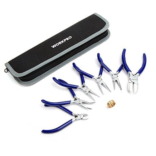 WORKPRO 8-Piece Tool Set for Accessories: Craft Pliers Set (Flat Pliers, Round Pliers, Wire Cutters) for Precision Handmade Accessories, Beadwork, Cra