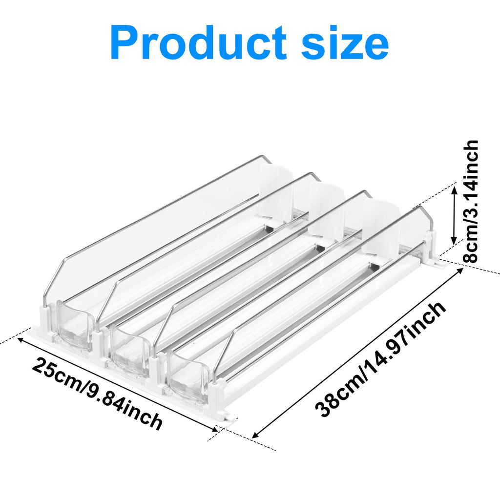 3/4 Grids Fridge Canned Beverage Organizer Spring Self-Sliding Soda Drink Can Dispenser for Kitchen Refrigerators Storage Shelf