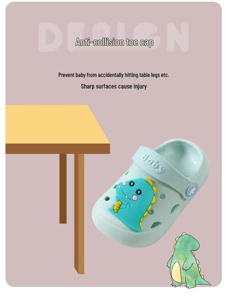 Kids' Summer Cartoon Clogs: Closed-Toe, Soft Sole, Non-Slip Sandals for Boys & Girls