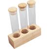 Asixxsix Coffee Bean Jars Canisters, Glass Tubes Single Dose Coffee Bean Storage with Wooden Display Stand & Airtight Lids, Coffee Bean Cellar