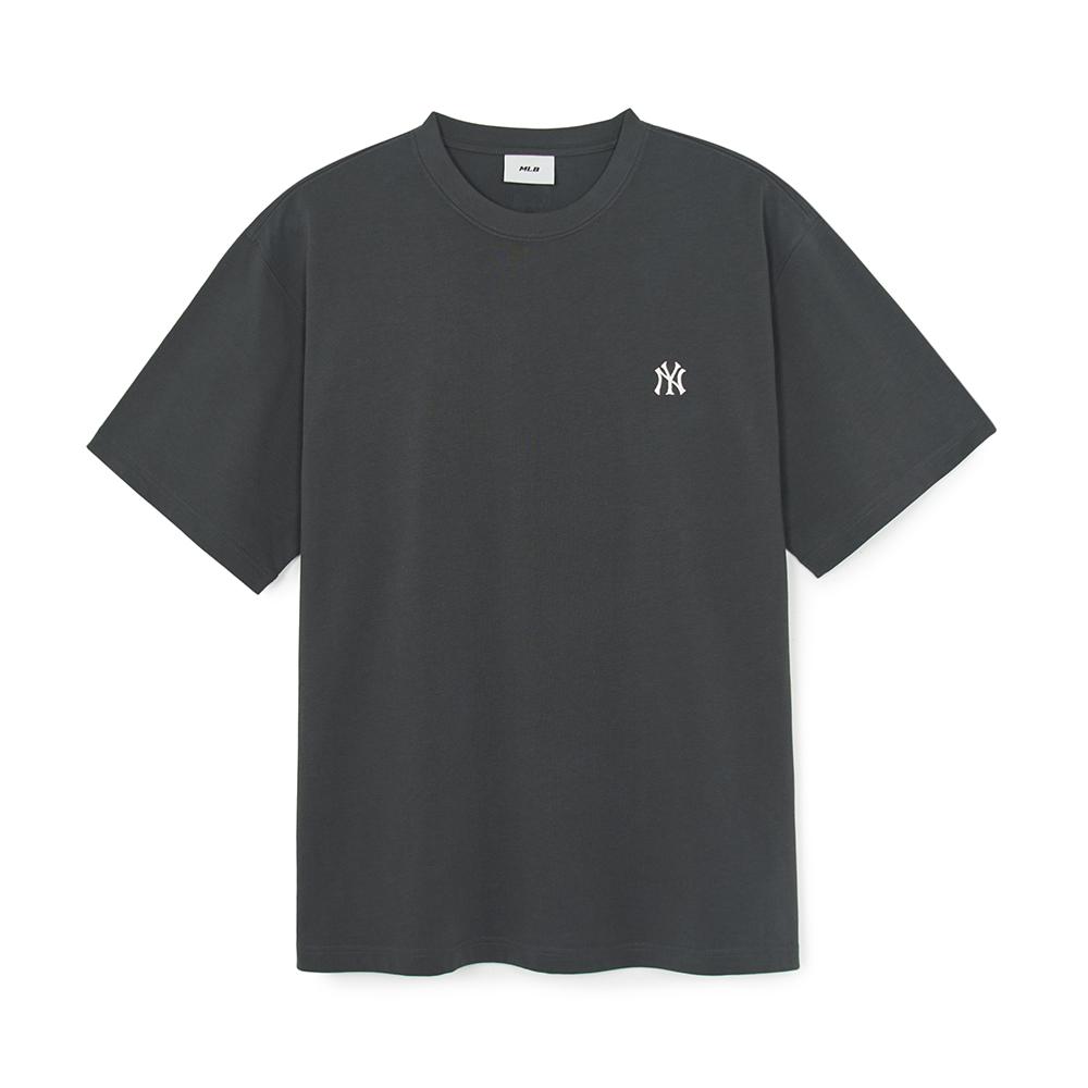 New MLB New York Yankees Basic Collection SS25 T Shirt Unisex Standard Charcoal Gray 3ATSB6153-50CGS