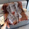 Retro 80*180 Imitation Silk Square Scarf Printed Fashion Versatile Beach Shawl Neck Scarf For Ladies