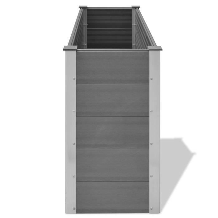 Jardinière - WPC - 150 x 50 x 91 cm - Gris - Composite bois-plastique - Rectangulaire