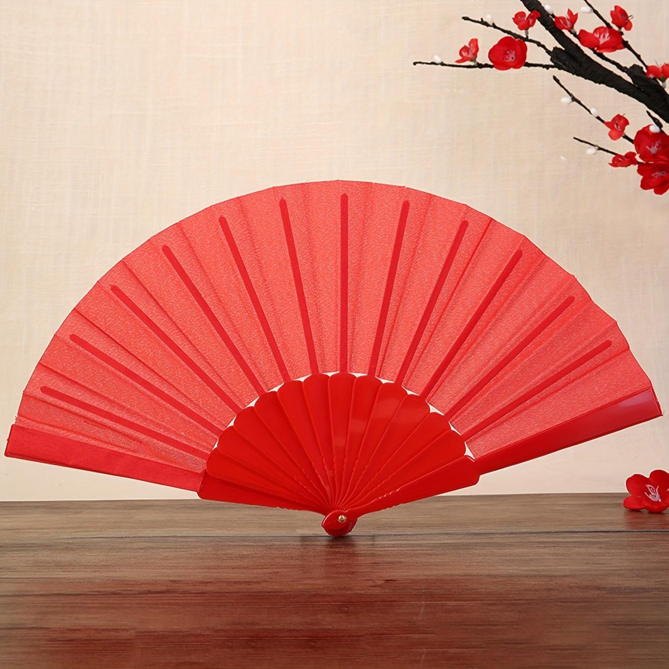 

Шикарный однотонный складной веер - Идеальный подарок для друзей, семьи и одноклассников красный