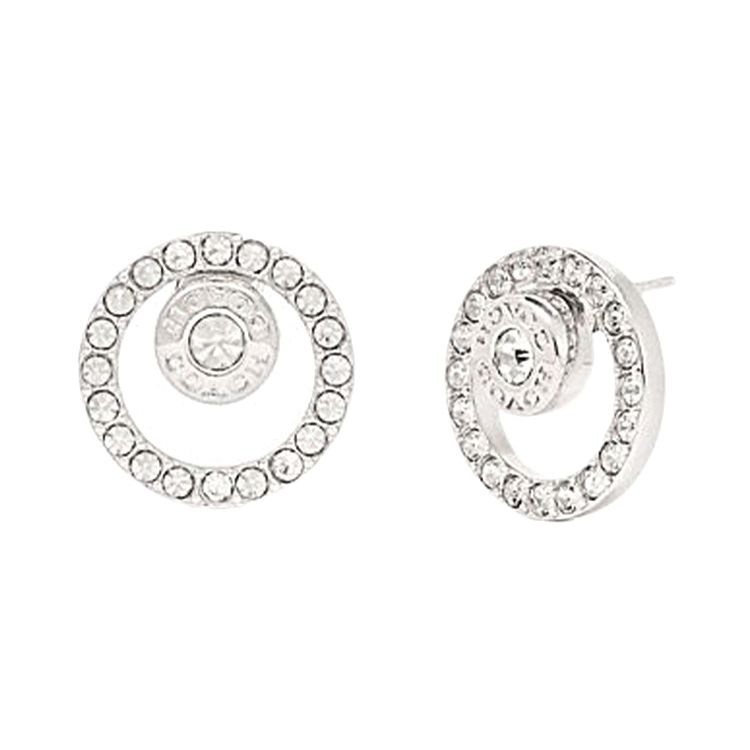 Coach Round Halo Brass Earrings Women earrings Silver F68009-SLV Silver,F