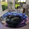 Animalswearingflowers Round Area Rug,Carpet Rug for Living Room Bedroom Sofa Playroom Decor,Non slip Floor Mat