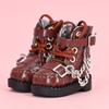 1 Pair Mini 1/12 Bjd Doll Leather Shoes High-top 1/12 Bjd Doll Boots  Middle Blyth Doll