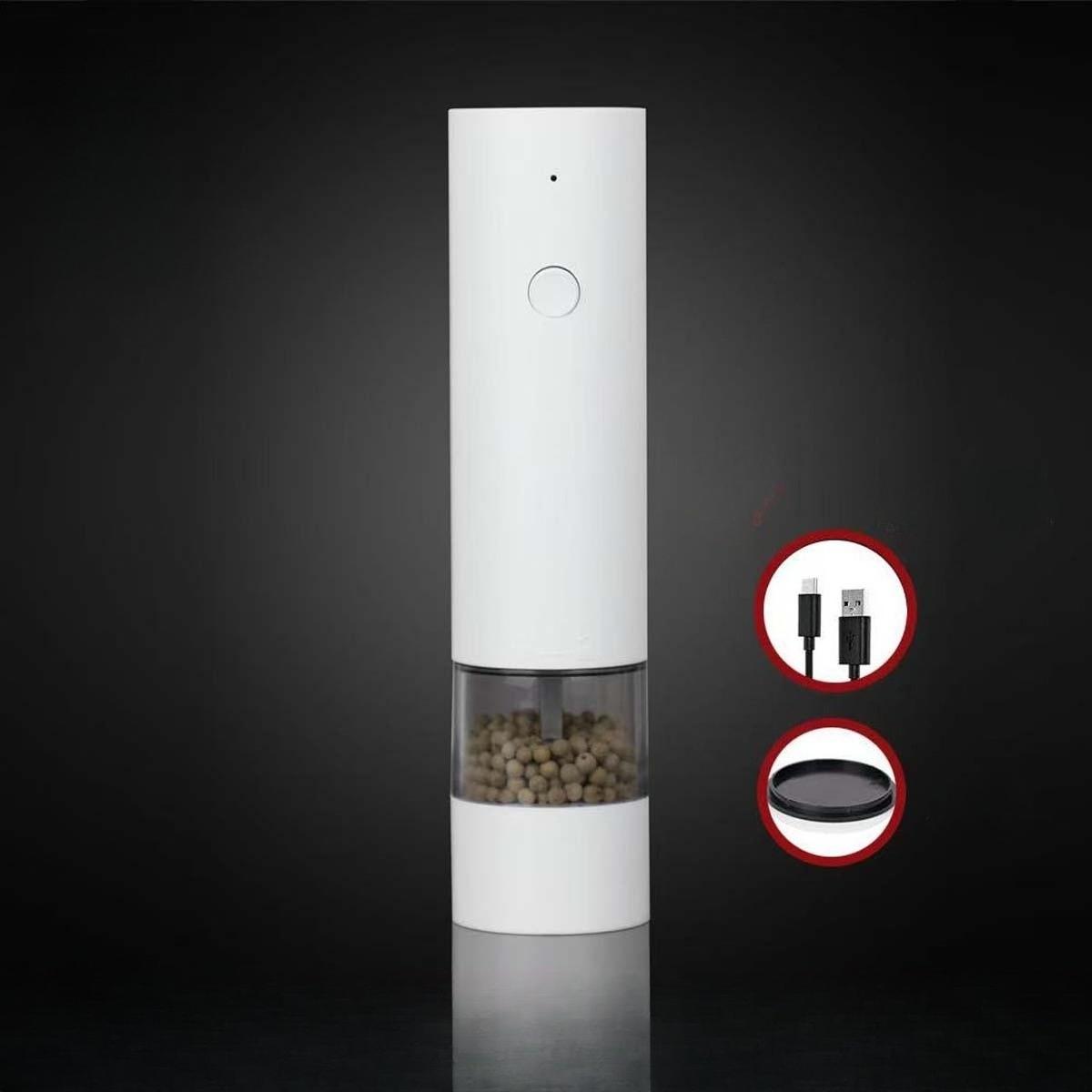 Salt Pepper Grinder USB Rechargeable Electric Adjustable Coarseness Auto Spice Grinders Ground Pepper Powder Peppercorn Sea Salt