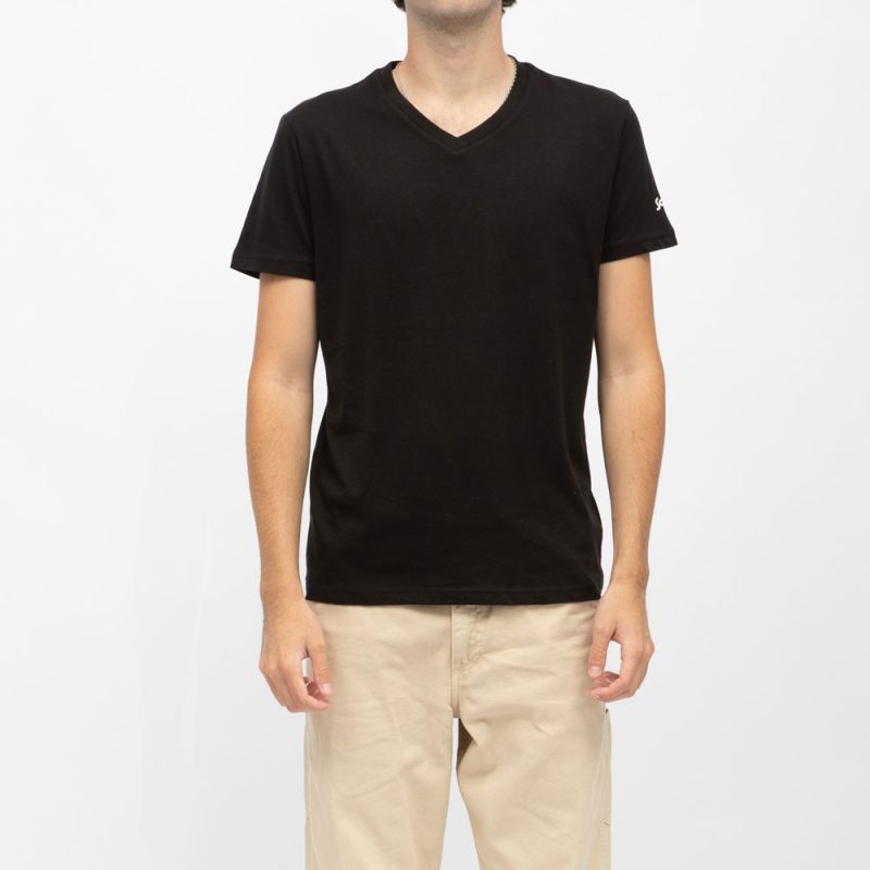 Tee shirt coton col v basique uni Homme SCHOTT