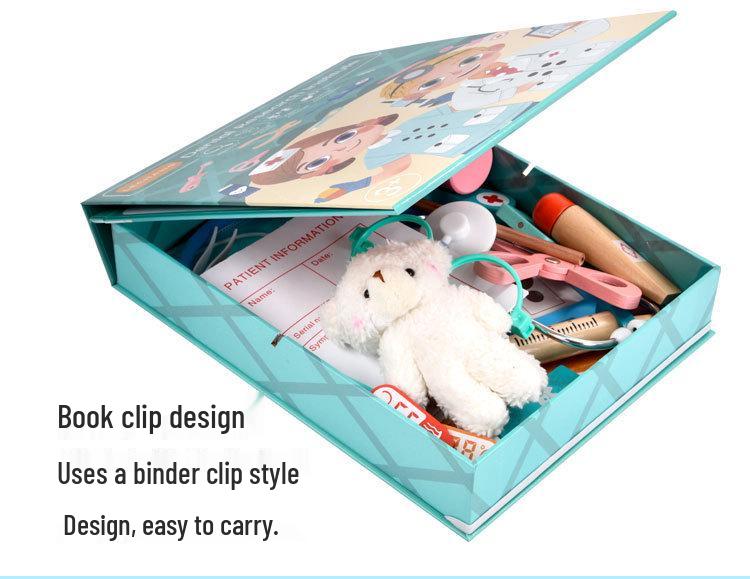 Wooden Doctor and Dentist Role Play Set for Kids: Stethoscope, Syringe, and More