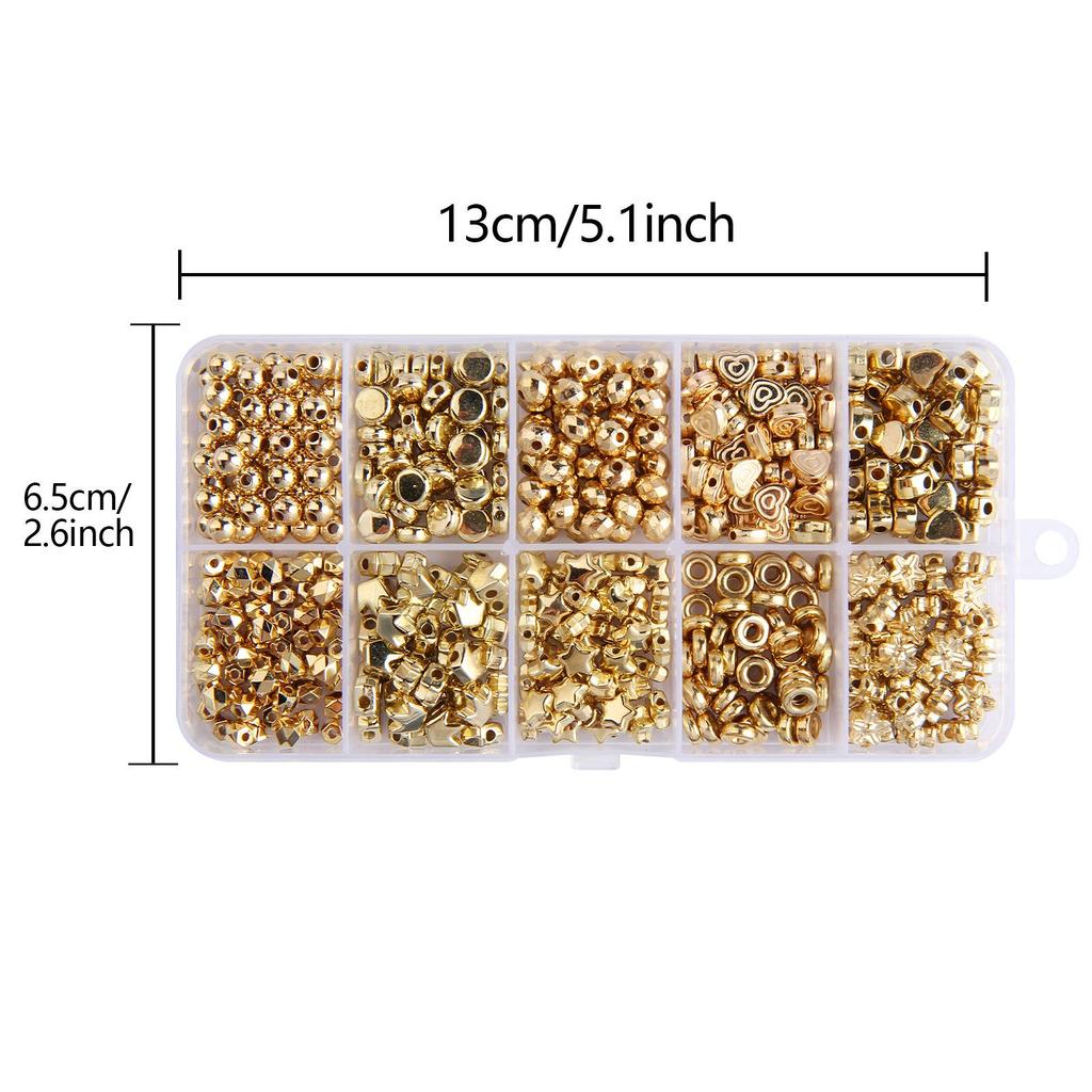 10-Grid Electroplated Bead Kit: Loose Beads for DIY Jewelry & Accessories
