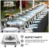 Steel Buffet Serving Tray for Holder Fruit Pans Dish Chafing Server Kitchen Food Rack Dishes