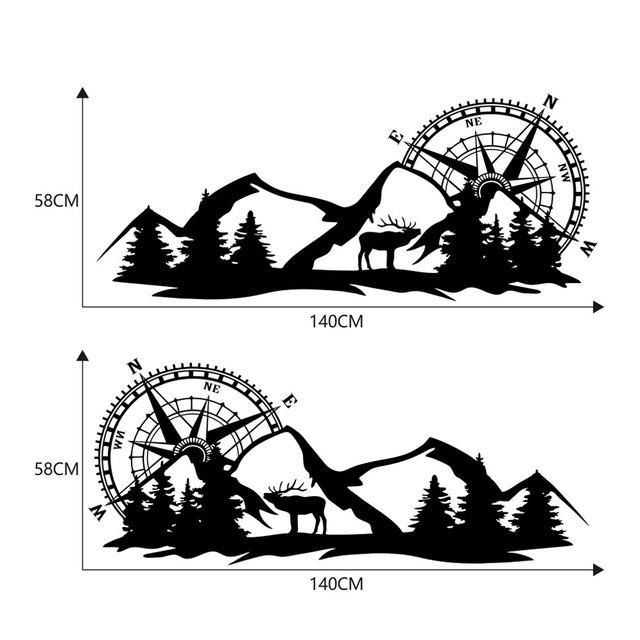 

Автомобильные наклейки и наклейки лесной компас наклейка для автомобилей внедорожник RV Camper Offroad авто боковой декор кузова виниловая наклейка 140x58CM