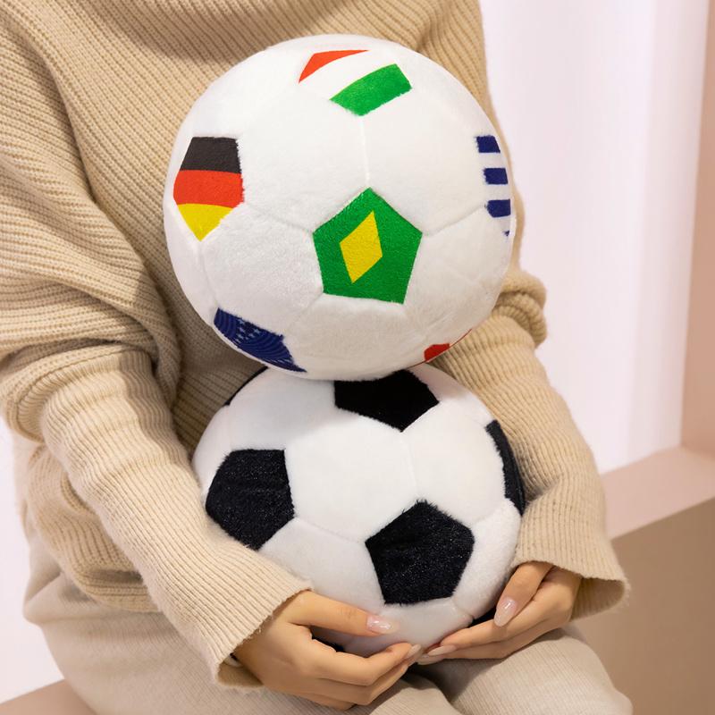 Football Doll Sports Balls Theme Plush Toy National Flag Football Soft Stuffed Plushies Throw Pillow Gifts For Fans Friends