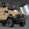 1/24 Alloy Sword Toothed Tiger Explosion Proof Car Model Diecast Police Armored Off-road Vehicles Car Model Sound Light Toy Gift