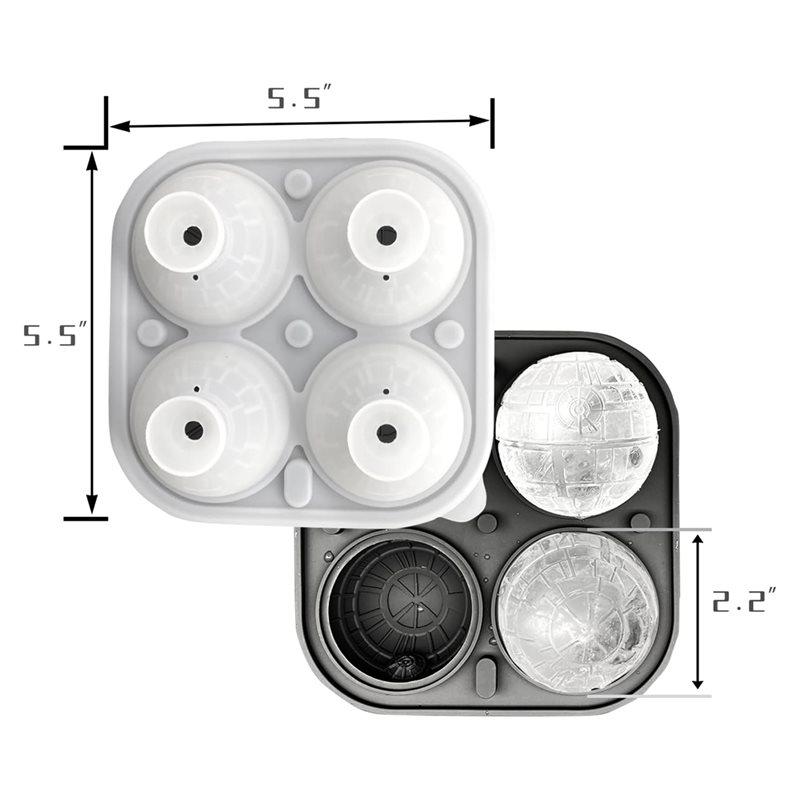 ABFS Ice Cube Molds Silicone 2.2" 3D Sphere Big Ice Ball Maker Whiskey Ice Mold For Bourbon And Cola