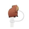 Cute Capybara 10mm Straw Cap Compatible with Stanley Cup Accessories Decoration Dustproof Straw Stopper Silicone Straw Cap