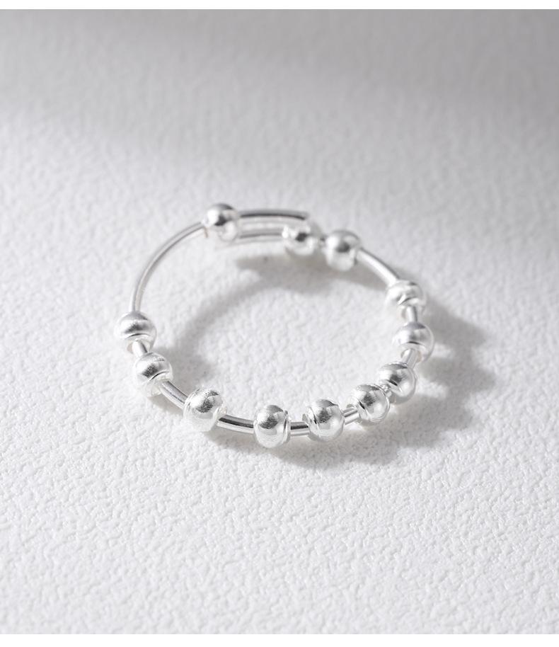 925 Sterlingsilber Perlenring - Elegantes und vielseitiges Damen-Zeigefinger-Accessoire (Helles Silber, Stil J5132)