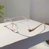 Zinc Zinc Alloy Rimless Oval Sunnies Costume Accessory Women Anti-UV Eyewear Anti Blue Light Glasses  Outdoor
