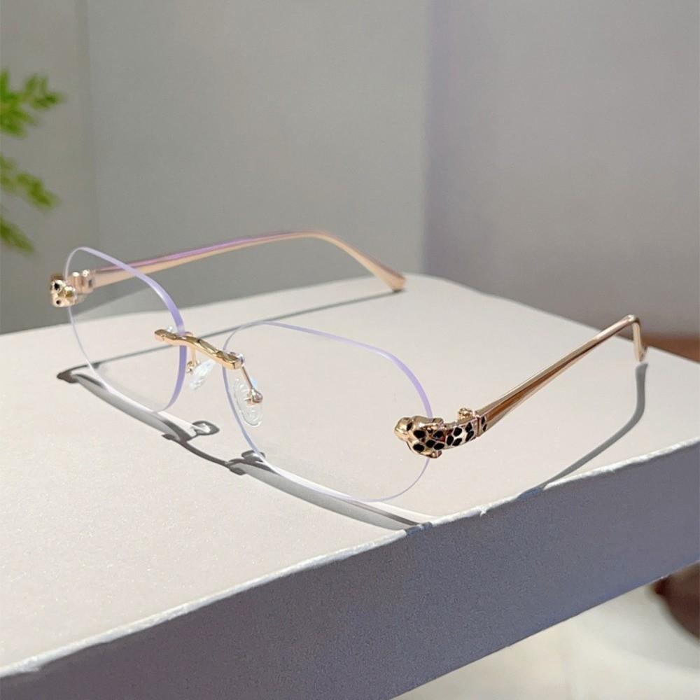 Zinc Zinc Alloy Rimless Oval Sunnies Costume Accessory Women Anti-UV Eyewear Anti Blue Light Glasses  Outdoor