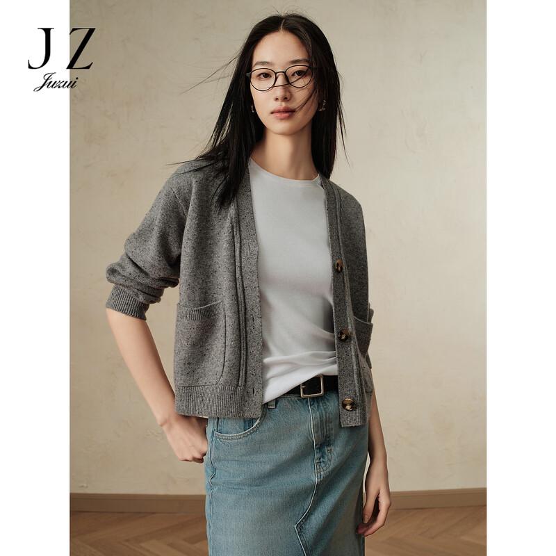 JUZUI Women's Old Money Style Wool & Cashmere Cardigan