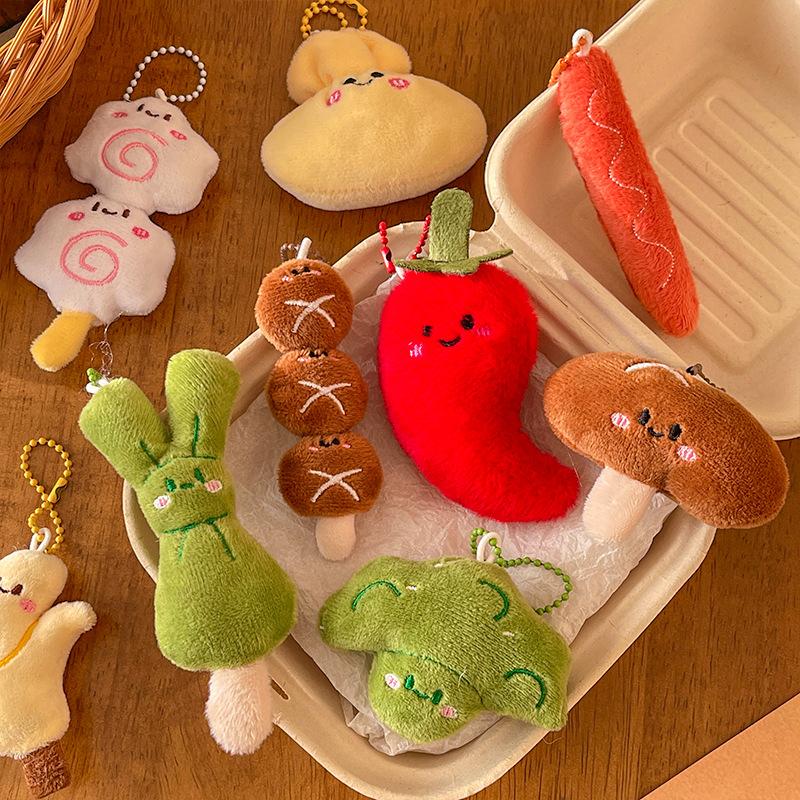 Cute Cartoon Kanto Cooking Doll Pendant Keychain Kawaii Simulation Food Filled Doll Backpack Decoration Pendant Accessories Gift