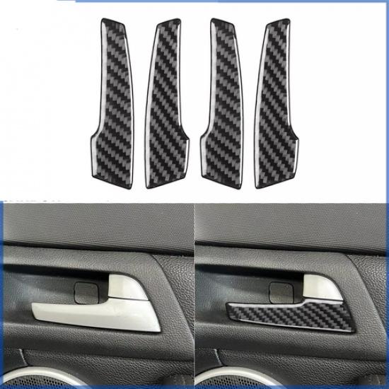 4x Black Real Carbon Fiber Interior Door Handle Cover Trim For Pontiac G8 08-09