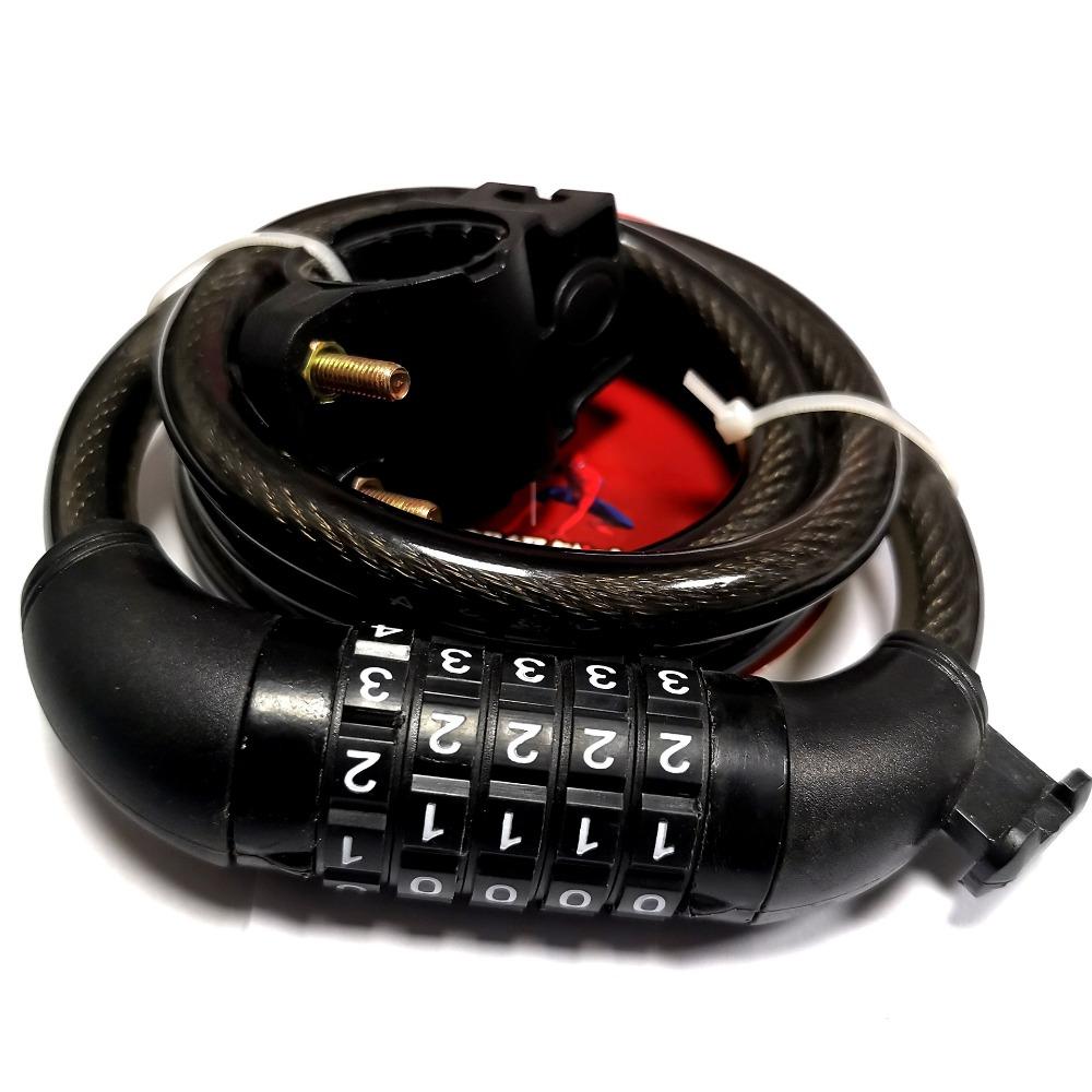 Lock Mountain Bike Five Digit Password Lock Bicycle Password Lock Steel Wire Chain Lock Riding Accessories