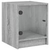 Nightstand with Glass Door Grey Sonoma 35 x 37 x 42 cm