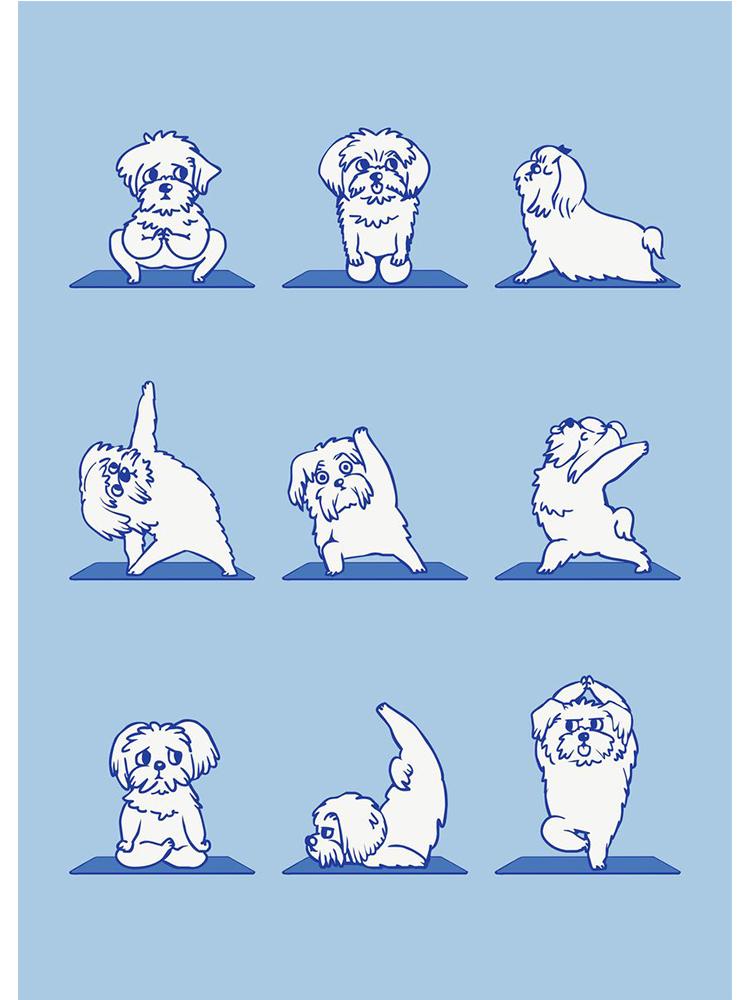 Modern Funny Cute Bulldog Cat Panda Yoga Gesture Poster And Print Canvas Painting Animal Nordic Wall Art Nursery Kidroom Decor