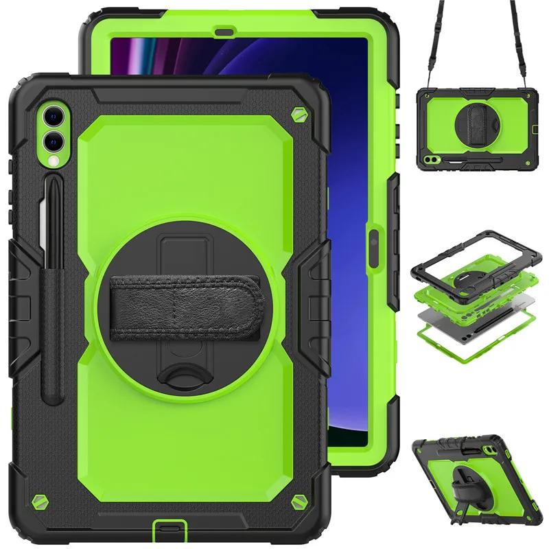 Pour Samsung Galaxy Tab S10 S9 S8 Ultra 14.6 S7 Plus FE 12.4 11 pouces Étui Antichoc Housse pour Tablette Enfant+Film PET+Sangle d'Épaule Tab S8 11 inch