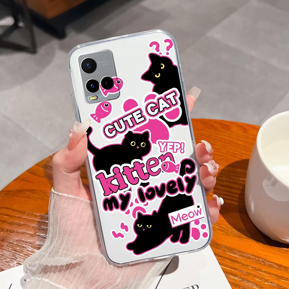 For Vivo Y21 Y21S Y21T Y21A Y21E Y21G Phone Case Painted Flowers Soft Clear TPU Silicone Funda For Vivo Y 21 Lightweight Bumper
