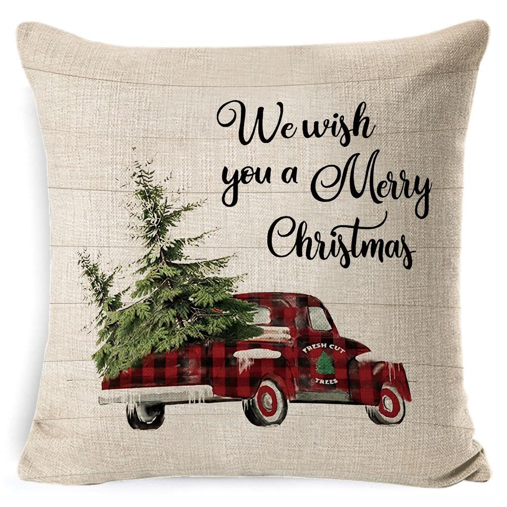 Christmas Pillowcase Gray and White Plaid Office Lumbar Support Home Bedside Cushion Car Neck Cushion