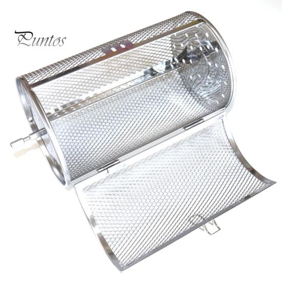 Rotating Grill Cage Stainless Steel 360 Degrees Rotating BBQ Cage Dishwasher Safe Rolling Grill Basket for Chicken Wing Vegetable Fish Even Grilling