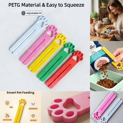 Creativity Portable 3D Printed Cat Food Extrusion Tool Multi Functional Open-Mouth Design Cat Food Paste Bag Clip Food Dispenser