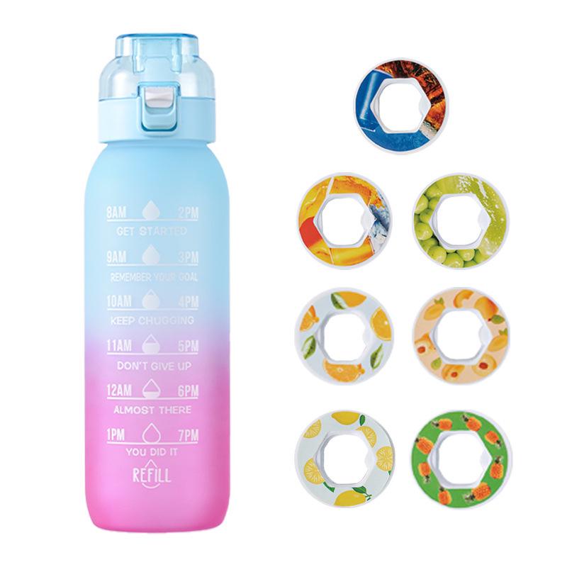 Fruit-Flavored Zero Calorie Water Bottle with Pop-Up Lid and Aroma Ring