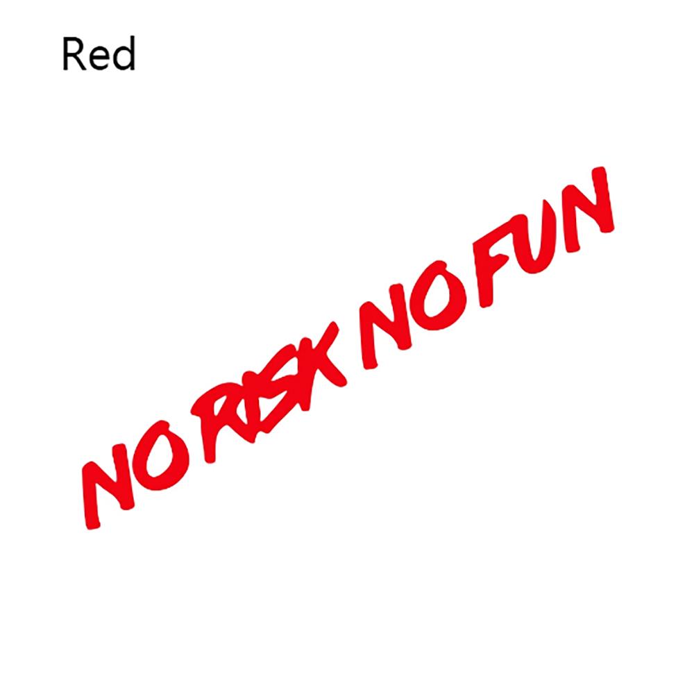 

22x2.4cm NO RISK NO FUN Car Sticker Styling Car Body Window Windshield Bumper Motorcycle Decor Vinyl Film Decal Auto Accessories 22X2.4CM красный