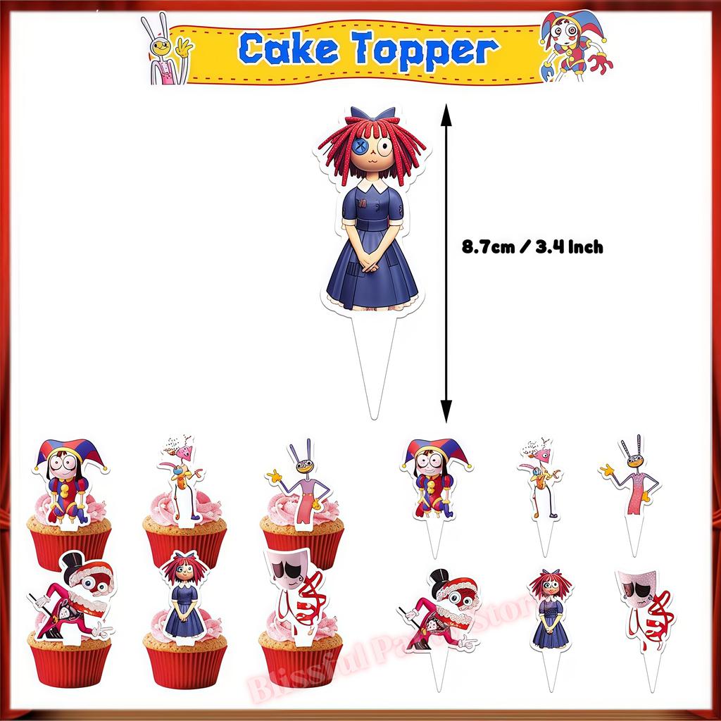 Amazing Digital Circuses Birthday Party Decoration Tableware Cup Plate Balloon Cake Topper Kids Event Supplies Baby Shower Favor