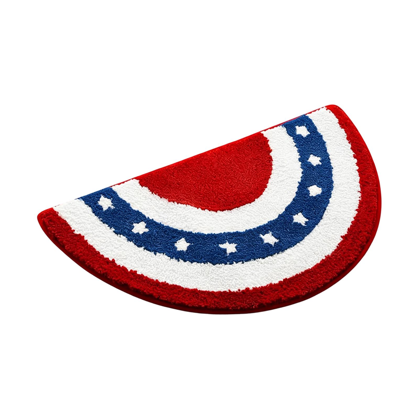

Independence Day Decorative Carpet American Flag Plush Floor Mat Thick Soft Rug For Entryway Bathroom Kitchen Home Decor One Size