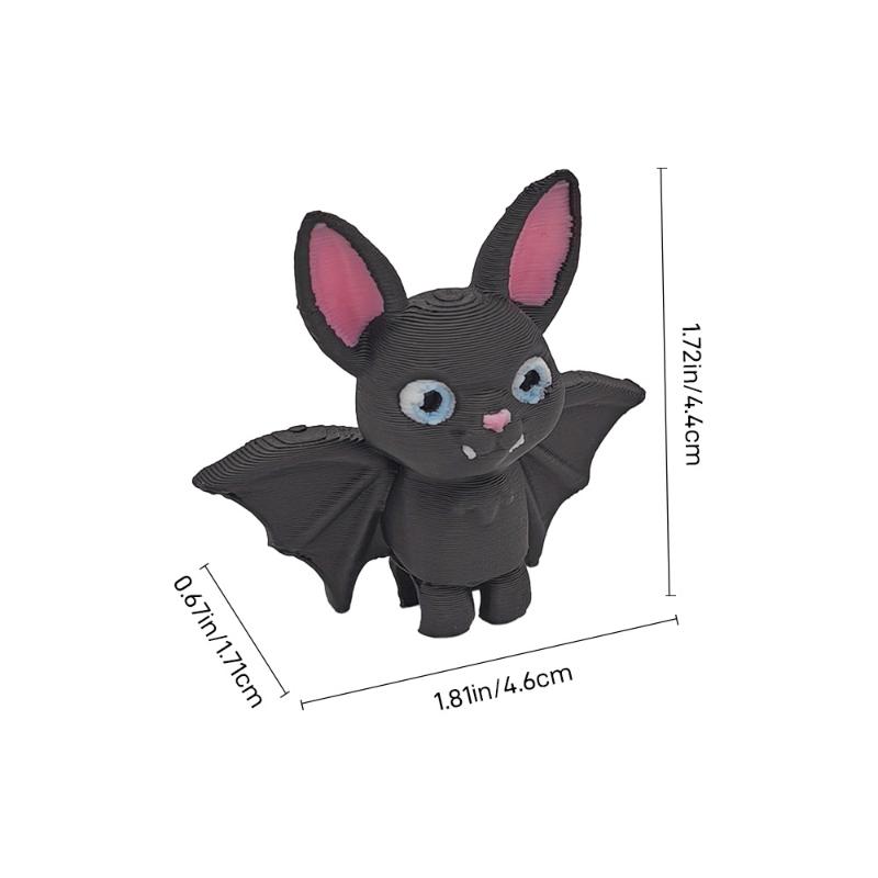 Cute Hanging Bat Figurine Decor 1/3/5pcs Upside-Down Statue Car Home & Office Desktop Ornament Gothic Halloween Style Decoration