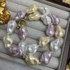 Fashion Symphony Baroque Shell Bead Necklace, Medieval Vintage Color Special-Shaped High-End Items