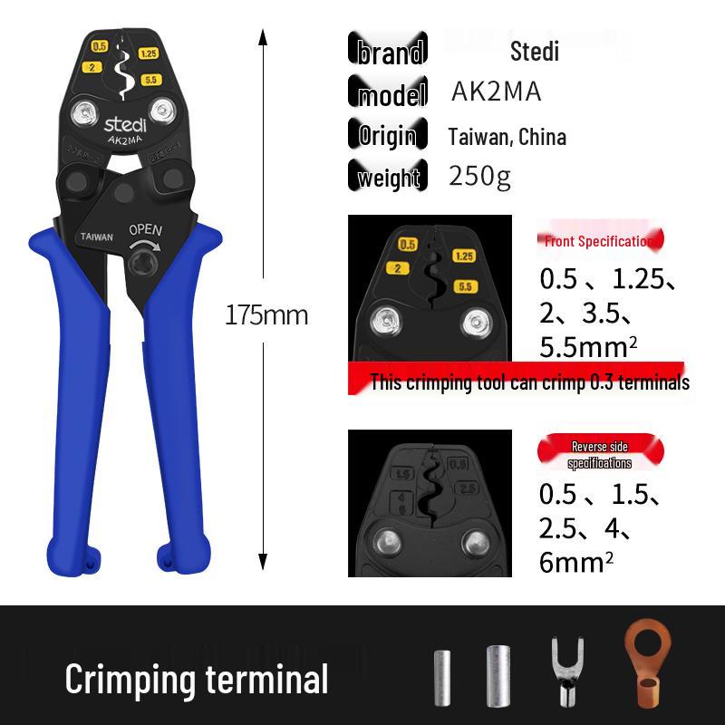 Sitelai Cold Press Multifunctional Crimping Pliers for Copper Wire Terminals, Electrician's Tool with Jaw and Wire Crimping Features