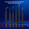 6PCS Anti static Tweezers Stainless Steel Tweezer Maintenance Tool