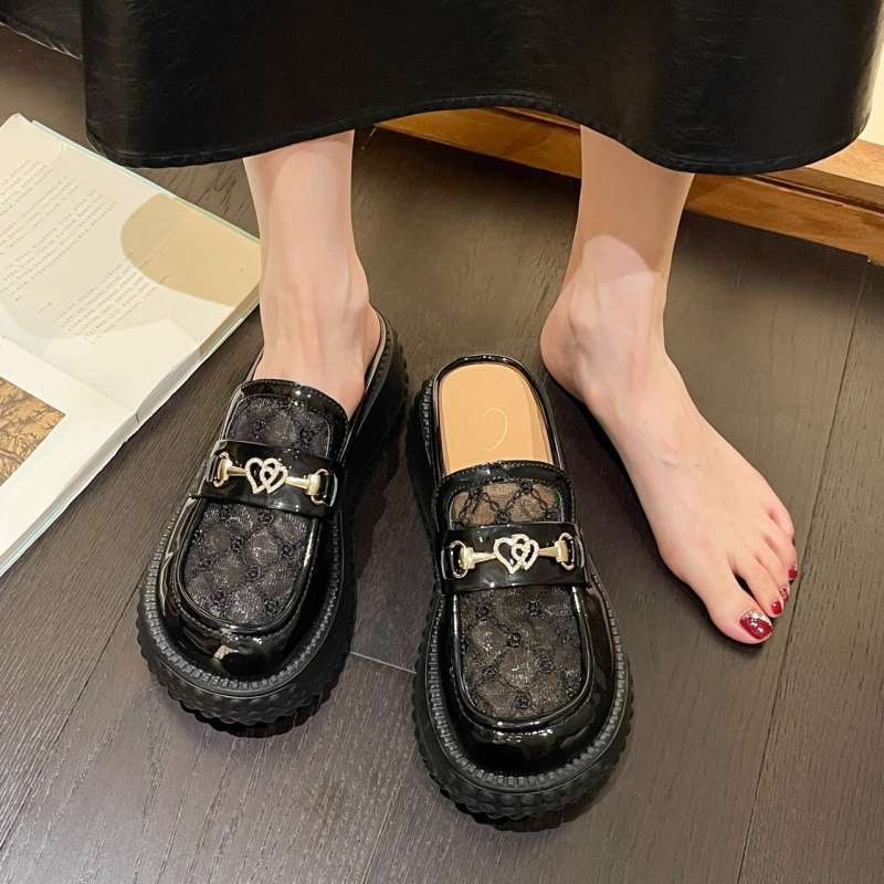 Baotou half slippers women's 2025 summer new popular versatile fashion outer wear popular Mueller shoes platform women's shoes