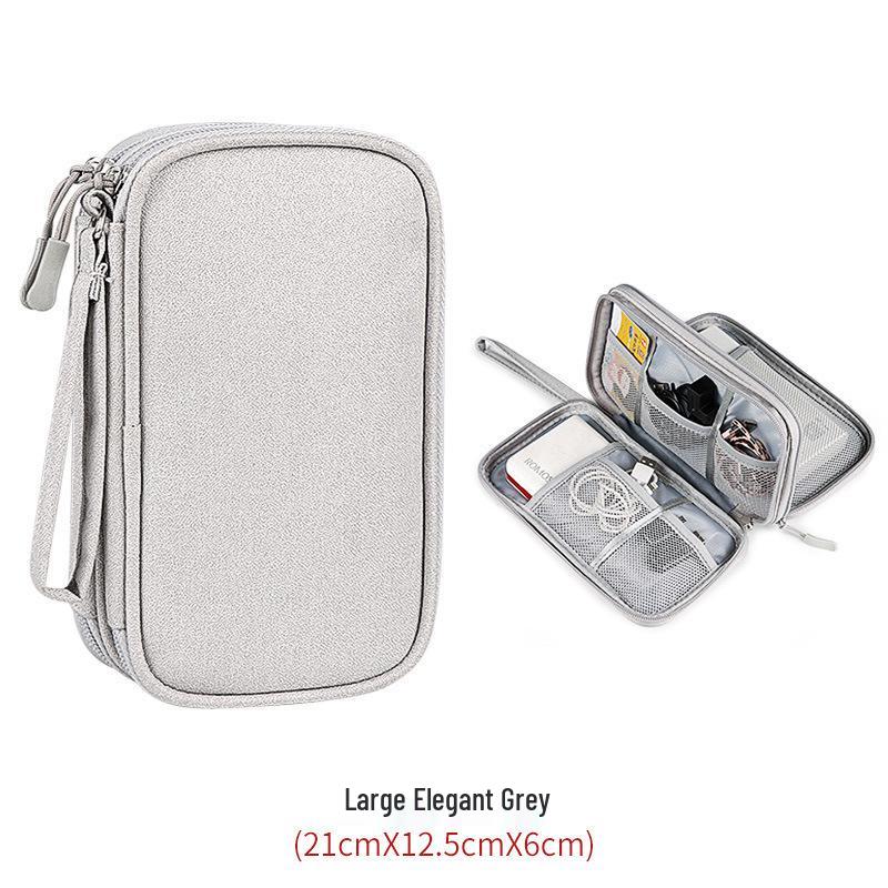 Multifunctional Digital Storage Bag with USB Flash Drive, Power Bank, and Cable Organizer