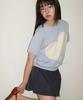 RONRON Big Heart Short Sleeve Knit Soft Blue